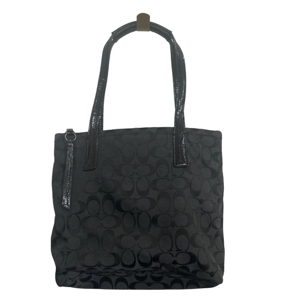 Coach Signature Black Python Stripe Tote Shoulder… - image 2